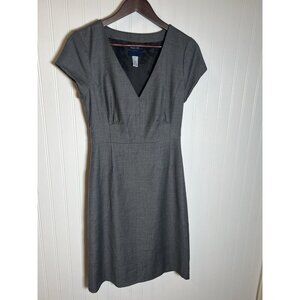 J Crew 100% Wool Short Sleeved Dress Size 8 Gray Soft Smooth Worsted Wool